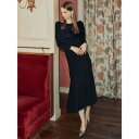 エイミーイストワール EIMY ISTOIRE フェザースヌードセットマーメイドニットワンピース (BLACK)