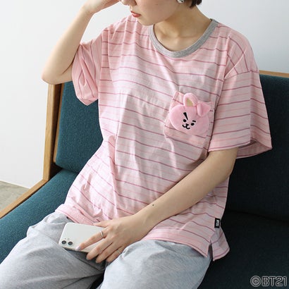 ジーラ GeeRA 【BT21】ミニぬいぐるみブローチ付セットアップ (ピンク(COOKY))