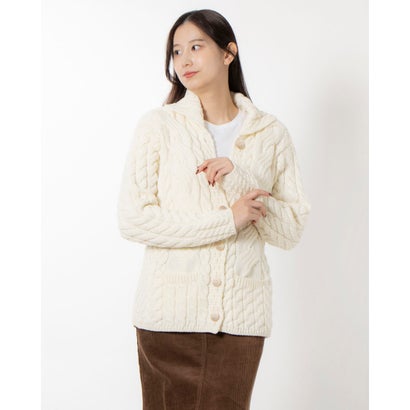 アランウーレンミルズ aran WOOLLEN MILLS ウール カーディガン （White）