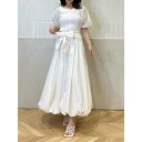エイミーイストワール eimy istoire フロントボタンバルーンスリーブニットプルオーバー (WHITE)