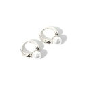 ノエルマーケット Noelmarket ピアス 金属アレルギー対応 フープピアス つけっぱなし パール 18k シンプル パーティー 女性 大人 彼女 誕生日 プレゼント (シルバー)