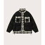 ラポミ プチ LA POMME petit Check Fleece Patch Down Jacket チェックフリースパッチダウンジャケット （Black）