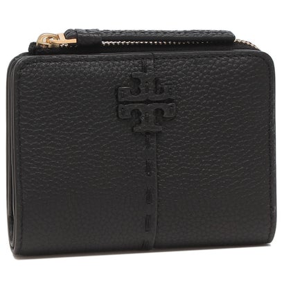 トリーバーチ 二つ折り財布 レディース トリーバーチ TORY BURCH 二つ折り財布 マックグロー ミニ財布 ブラック レディース TORY BURCH 148751 レザー 001 （BLACK）