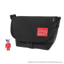 マンハッタンポーテージ Manhattan Portage Nylon Messenger Bag JR Flap Zipper Pocket w/ BE@RBRICK 2023 （Black）