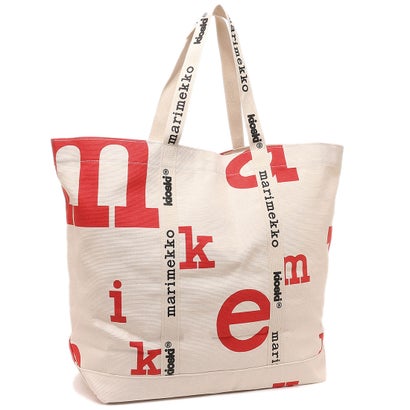 マリメッコ marimekko トートバッグ 花柄 KIOSKI ベージュ レッド レディース marimekko 092249 130 （COTTON RED）