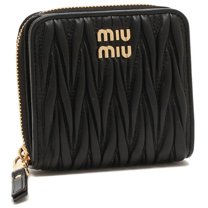 ミュウミュウ 財布（レディース） ミュウミュウ Miu Miu 二つ折り財布 マテラッセ ミニ財布 ブラック レディース MIU MIU 5ML522 2FPP F0002 （NERO）