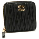 ミュウミュウ ミニ財布 レディース ミュウミュウ Miu Miu 二つ折り財布 マテラッセ ミニ財布 ブラック レディース MIU MIU 5ML522 2FPP F0002 （NERO）