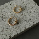 ノエルマーケット Noelmarket ピアス 金属アレルギー対応 フープピアス ダイヤ つけっぱなし 18k シンプル 仕事 上品 パーティー 女性 大人 彼女 誕生日 プレゼント (ゴールド)