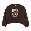 ナイキ NIKE ジュニア スウェットトレーナー ナイキ YTH ガールズ NSW PRNT トレンド フリース L/S クルー FZ4722227 （EARTH）