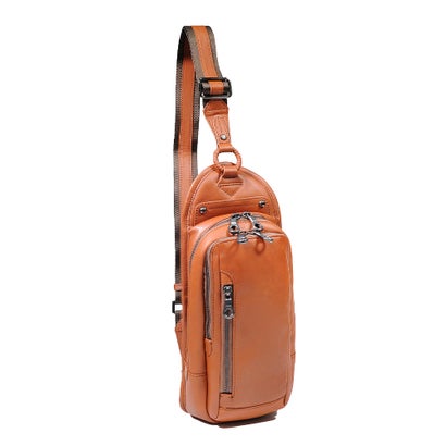 【本革】ジョヤ JOYA オイルレザー縦型ボディバッグ （キャメル）