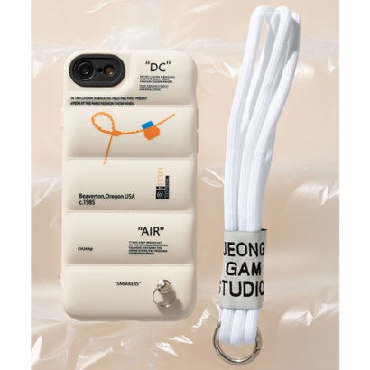 エモニーク emonique ハンドストラップ付き グラフィックデザイン シリコンエアーダウン iPhoneケース カバー （ホワイト）