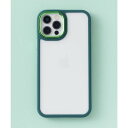 エモニーク emonique マット/メタリックコントラスト フレーム 耐衝撃 iPhoneケース カバー (グリーン)