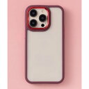 エモニーク emonique マット/メタリックコントラスト フレーム 耐衝撃 iPhoneケース カバー (レッド)