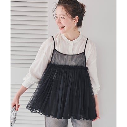 ティティベイト titivate ボリュームチュールキャミソールトップス （ブラック）