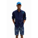 デシグアル Desigual パッチ リネンシャツ (ブルー)
