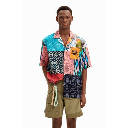 デシグアル Desigual インド パッチワーク リゾートシャツ (マルチ)