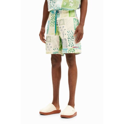 デシグアル Desigual パッチワーク コットン サーフパンツ 【返品不可商品】 (ホワイト) デシグアル Desigual パッチワーク コットン サーフパンツ 【返品不可商品】 (ホワイト)