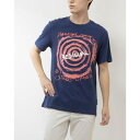 デシグアル Desigual スパイラル&メッセージ Tシャツ (ブルー)