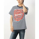 デシグアル Desigual スパイラル&メッセージ Tシャツ (ブルー)