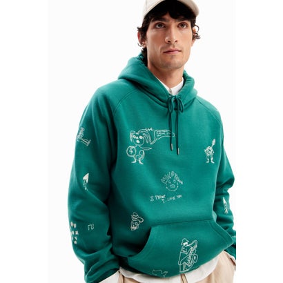 デシグアル Desigual 刺繍 フーディ (グリーン)