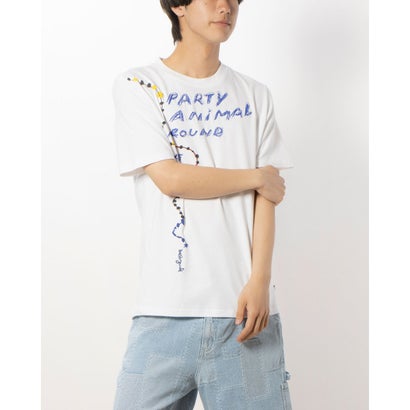 デシグアル Desigual ヘビモチーフ&刺繍 Tシャツ (ホワイト)