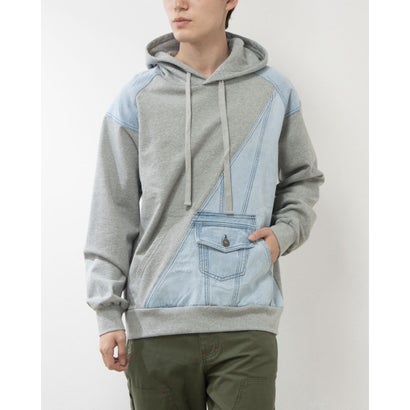 デシグアル Desigual ハイブリッド デニムフーディ (グレー/ブラック)