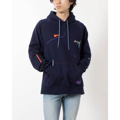 デシグアル Desigual ペイントスタイル刺繍 フーディ (ブルー)