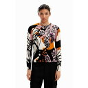 デシグアル Desigual M. Christian Lacroix 蘭モチーフ セーター (ホワイト)