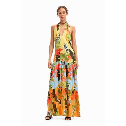 デシグアル Desigual トロピカル ホルターネック マキシワンピース (マルチ)