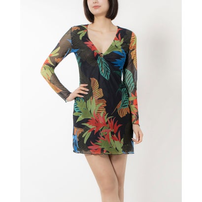 デシグアル Desigual トロピカル チュール ミニワンピース (ブルー)