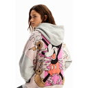 デシグアル Desigual ミッキーマウス オーバーサイズ ジャカードフーディ (グレー/ブラック)