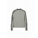 デシグアル Desigual パッチワーク ストライプTシャツ (ホワイト)