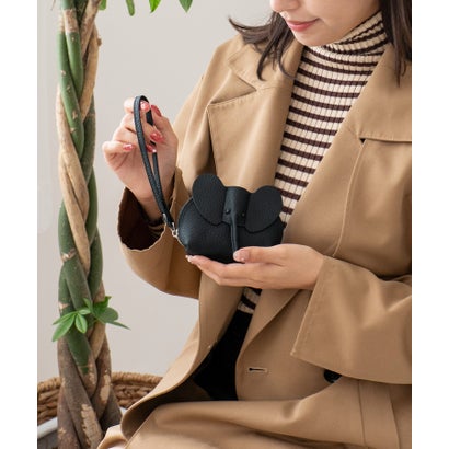 ヴィータフェリーチェ VitaFelice キーリング付き本革コインケース（Elephant） （BLACK）