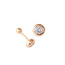ノエルマーケット Noelmarket ピアス 金属アレルギー対応 ダイヤ 小ぶり つけっぱなし 18k シンプル 仕事 人気 上品 レディース ピンクゴールド シルバー ゴールド 誕生日 プレゼント (ピンク