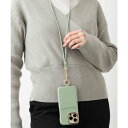 エモニーク emonique iPhone カード収納ポケット付き ショルダーストラップ PUレザースマホケース カバー (グリーン系その他)