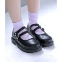 ソロット SOROTTO ダブルストラップ 厚底フォーマルパンプス ◆メリージェーンシューズ(LADYS) (ブラック)