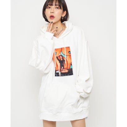 スパイラルガール SPIRALGIRL 3Dプリントフーディー （オフホワイト）