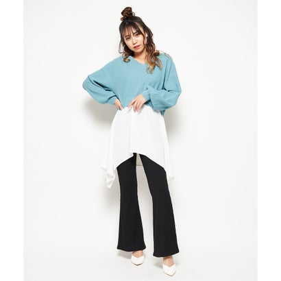 スパイラルガール SPIRALGIRL バックリボンレイヤードチュニック (ブルー)