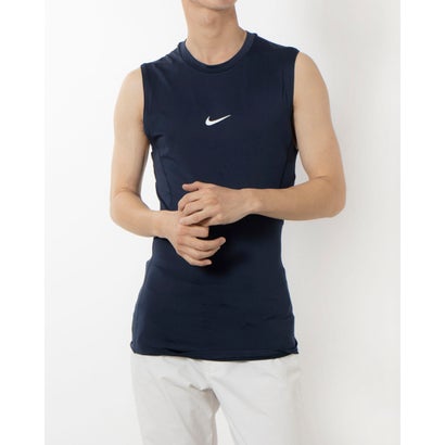 ナイキ NIKE メンズ フィットネス ノースリーブコンプレッションインナー ナイキ NP DF タイト S/L トップ FB7915451 （オブシディアン/(ホワイト)）