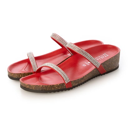 ラインストーンをあしらったキラキラのダブルストラップが華やかでカジュアルになりすぎない「イタリアンシューメーカーズ」のフットベッドサンダル。履いた時にインソールのカラーがチラ見えする、主張しすぎない絶妙な可愛さを演出。脱ぎ履きがしやすく、デイリーにもご旅行にもおすすめです。「イタリアンシューメーカーズ」はアメリカマーケットを中心に展開するMADE IN ITALYのシューズブランド。イタリアブランドならではのセンスのよいデザイン、魅力的な価格で人気を得ています。(ICカテゴリー)※生産過程に生じるキズが多少ある場合がございます。また素材の特性上、若干の色ムラ、擦れが見られる場合がございますが、こちらは素材の特性となります。予めご了承下さい。※輸送中に多少箱が破損する場合がございます。※サイズ換算(表記)はあくまで目安となります。37/23.5-24.0cm : 【重さ】258g / 【ヒール寸】3cm別カラーはこちら！ シルバー　ブラウン　ゴールド　ブラック　グリーン