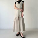 ジュノア JUNOAH ダブルストラップバックリボンキャミワンピース (アイボリー)
