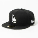 ニューエラ NEW ERA ニューエラ Newera 帽子 59FIFTY キャップ ヤンキース LA ドジャース フラットバイザー 5950 メンズ レディース メジャーリーグ 大人 MLB チーム NEWERA 59FIFT (LA/ブラックxホワイト