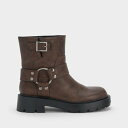 サイドバックル リッジッドソールブーツ (Dark Brown)