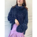 エイミーイストワール eimy istoire ファーライクハンドニット (NAVY)