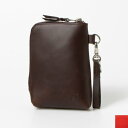 ラフィネ Raffine Raffine オイルレザースマートポーチ (DARK BROWN/RED)