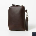 ラフィネ Raffine Raffine オイルレザースマートポーチ (DARK BROWN/NAVY)