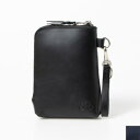 ラフィネ Raffine Raffine オイルレザースマートポーチ (BLACK/NAVY)