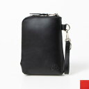 ラフィネ Raffine Raffine オイルレザースマートポーチ (BLACK/RED)