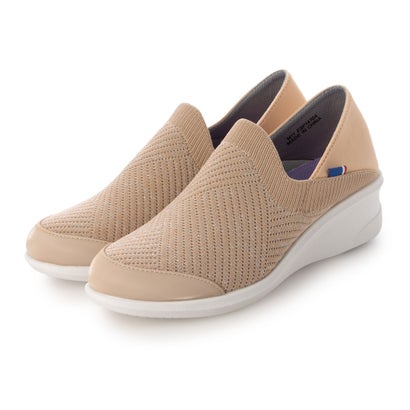 エルスポーツ ELLESPORT ニット編みウェッジスリッポンシューズ ESP14704 （ベージュ）