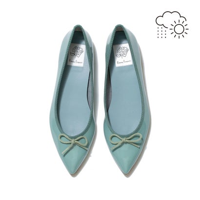 【レイン対応】エマ フランシス Emma Francis フラットバレエシューズ （ライトグリーン エナメル）
